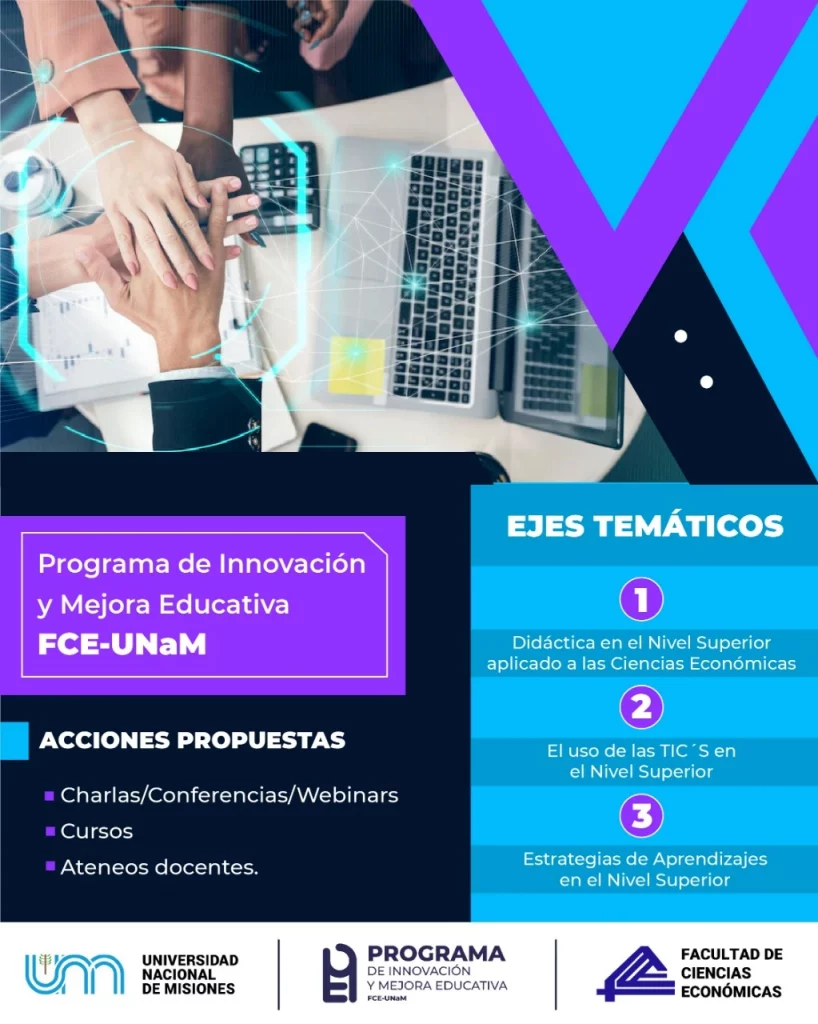 flyer descriptivo de las acciones propuestas y los ejes del programa